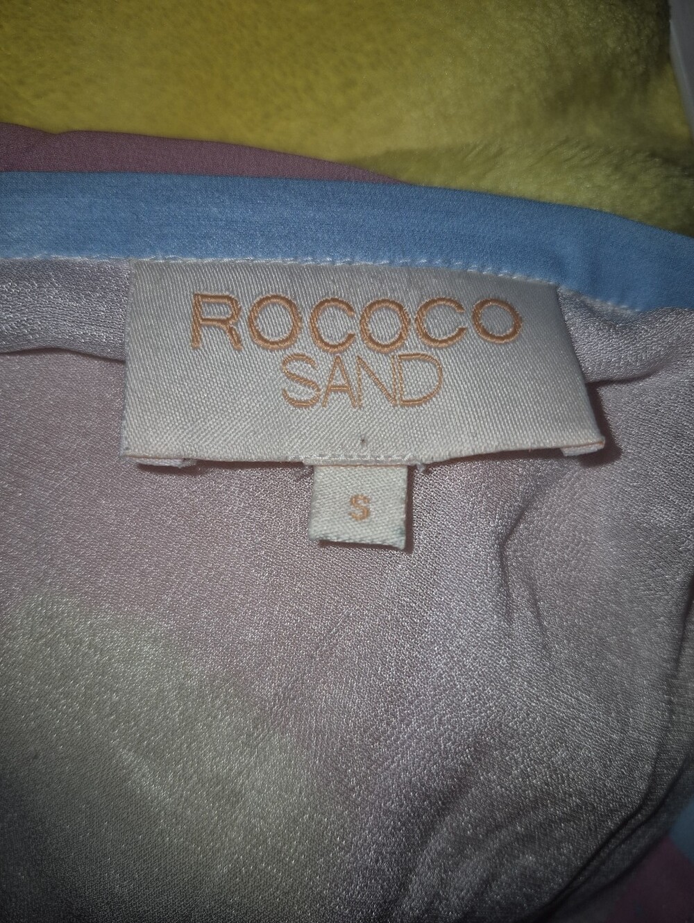 Nwot Rococo Sand Metallic Pastel Ruffle High-Low Dress Rare Design Small - Picture 4 of 5